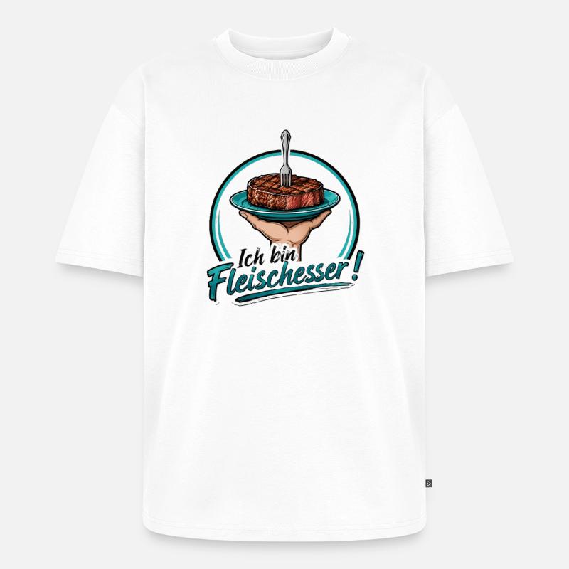 fleisch - Unisex Premium Oversized Bio T-Shirt - Weiß