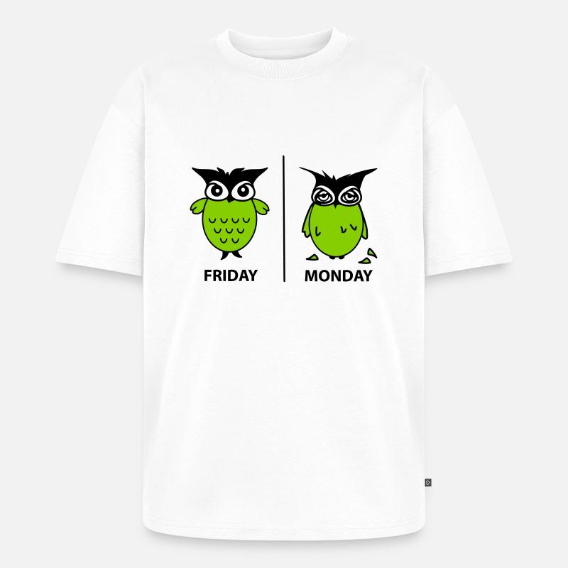 Wochenende der Eulen - Unisex Premium Oversized Bio T-Shirt - Weiß