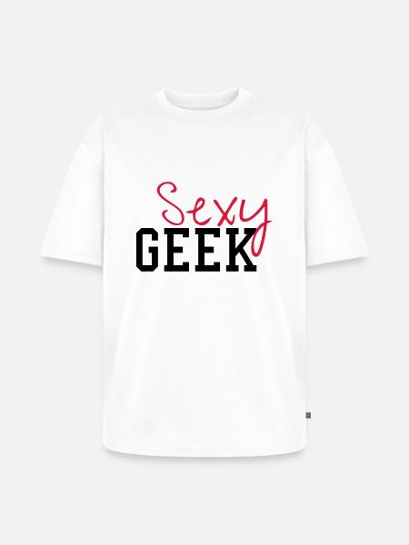Sexy Geek - Unisex Premium Oversized Organic T-Shirt - white