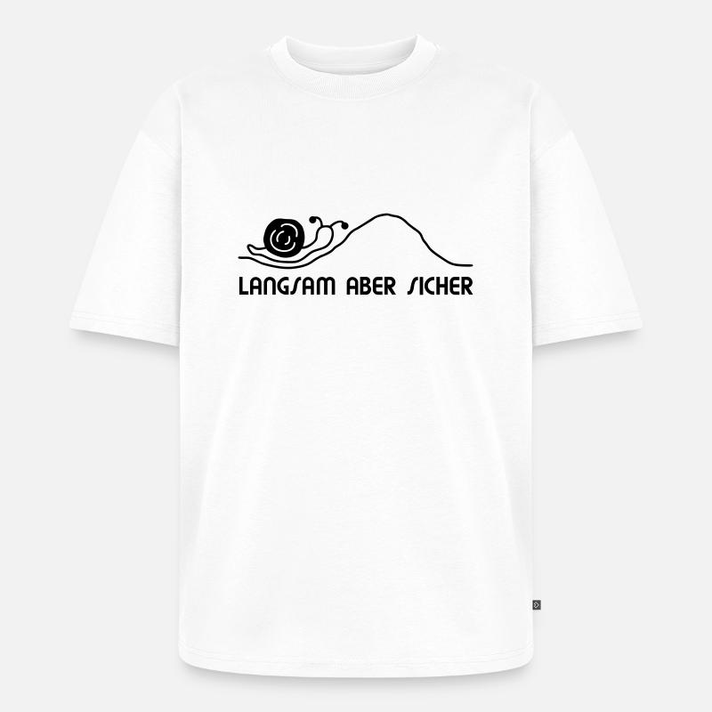 Schnecke langsam - Unisex Premium Oversized Bio T-Shirt - Weiß