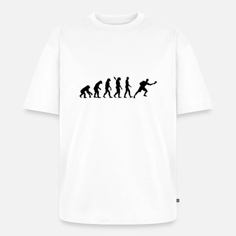 Évolution Ping-pong - T-shirt Premium bio oversize Unisexe - blanc