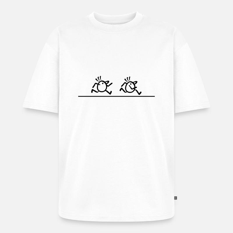 Marathonläufer Überholspur - Unisex Premium Oversized Bio T-Shirt - Weiß