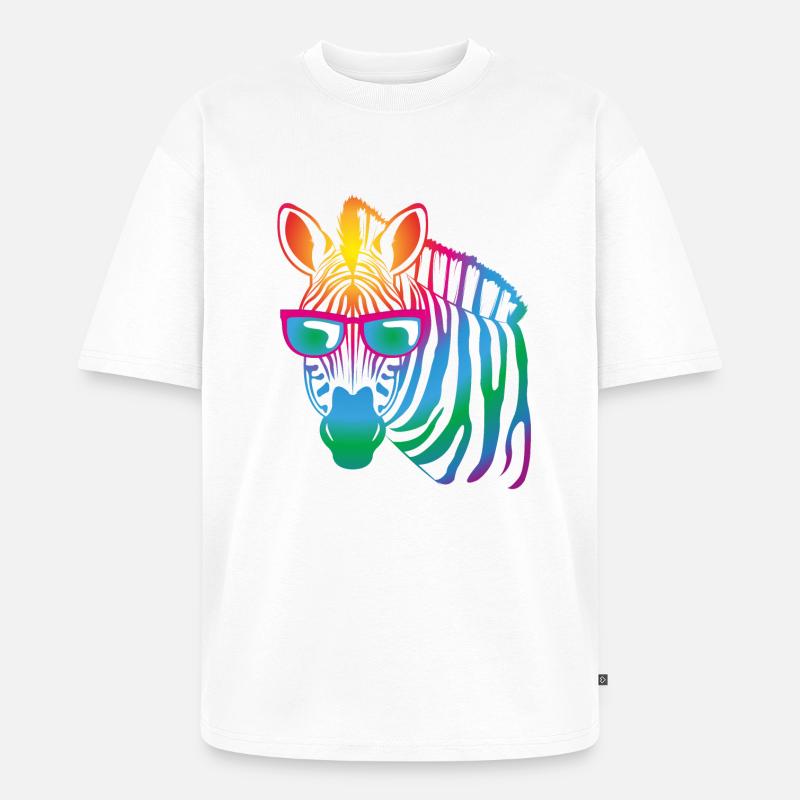 cool Zebra - Unisex Premium Oversized Bio T-Shirt - Weiß