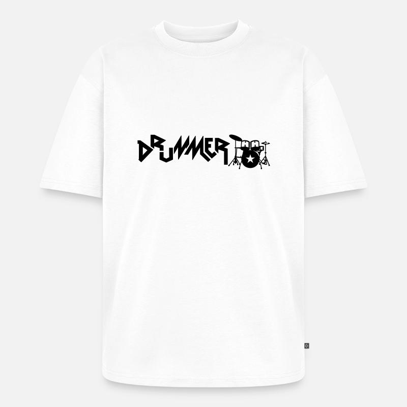 drummer - Unisex Premium Oversized Bio T-Shirt - Weiß