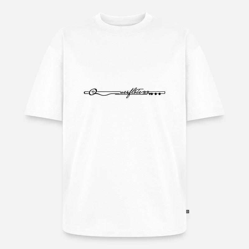 Querflöte - Unisex Premium Oversized Bio T-Shirt - Weiß