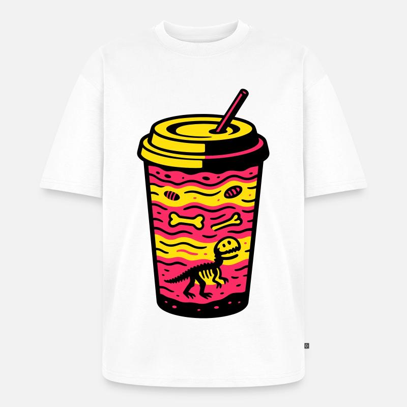 Matcha Dino Cup - Unisex Premium Oversized Bio T-Shirt - Weiß