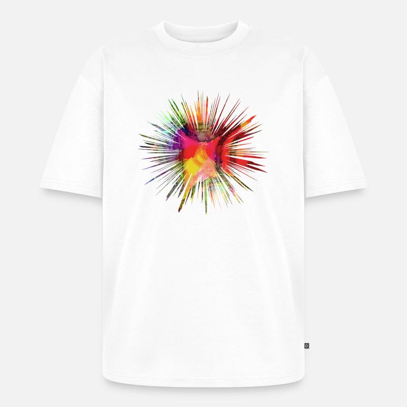 Rainbow star - Regenbogen Stern - Unisex Premium Oversized Bio T-Shirt - Weiß