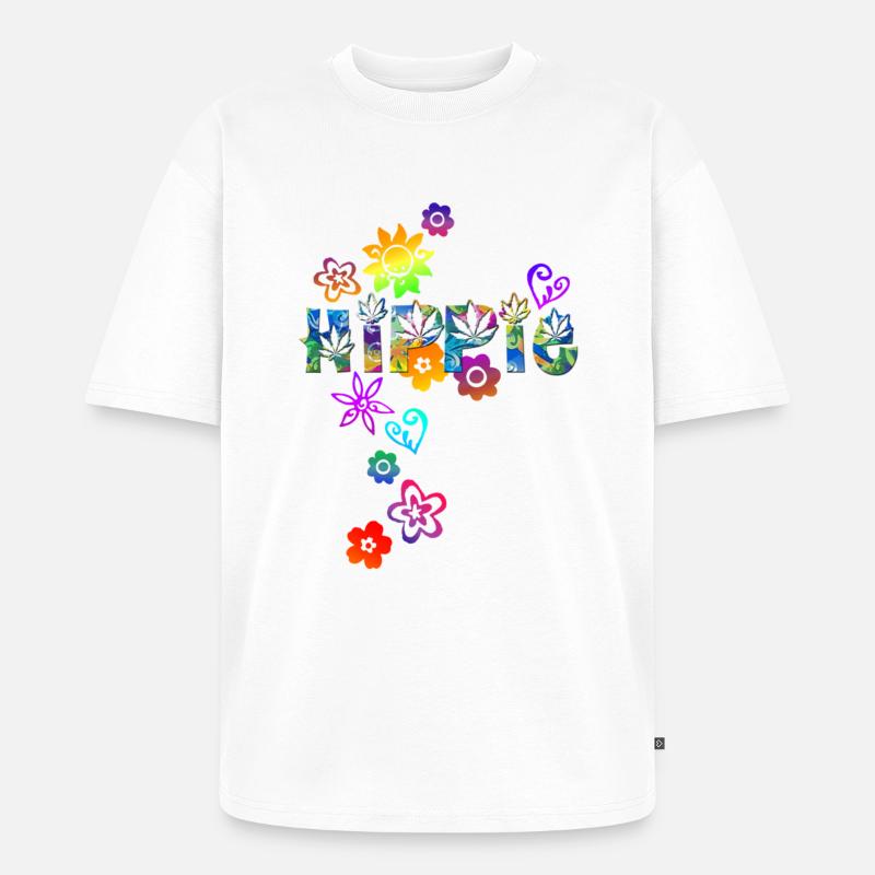 HIPPIE - Unisex Premium Oversized Bio T-Shirt - Weiß