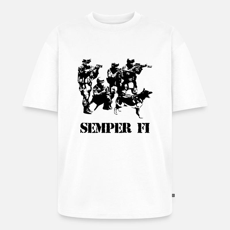 Semper Fi - Unisex Premium Oversized Bio T-Shirt - Weiß