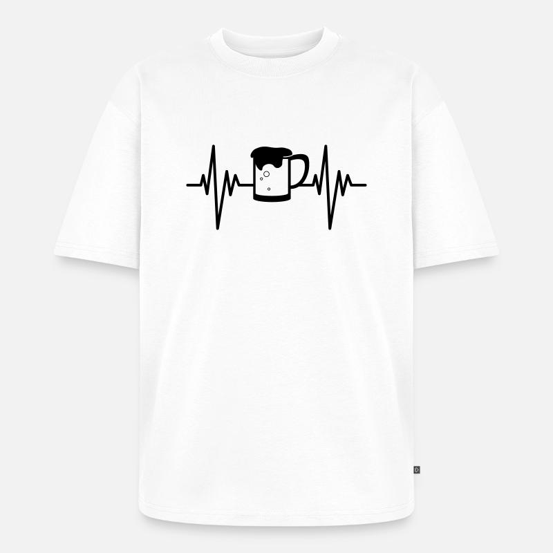 Bier Puls - Unisex Premium Oversized Bio T-Shirt - Weiß