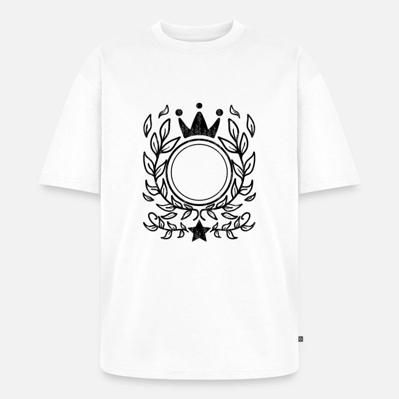 Ornament mit Krone - Unisex Premium Oversized Bio T-Shirt - Weiß