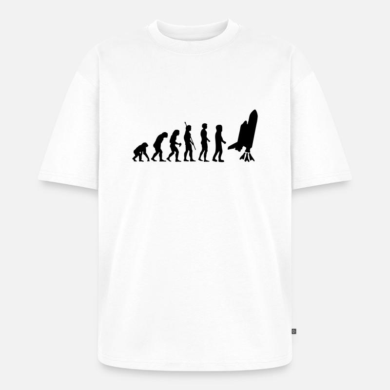 evolution_astronaut_g1 - Unisex Premium Oversized Organic T-Shirt - white