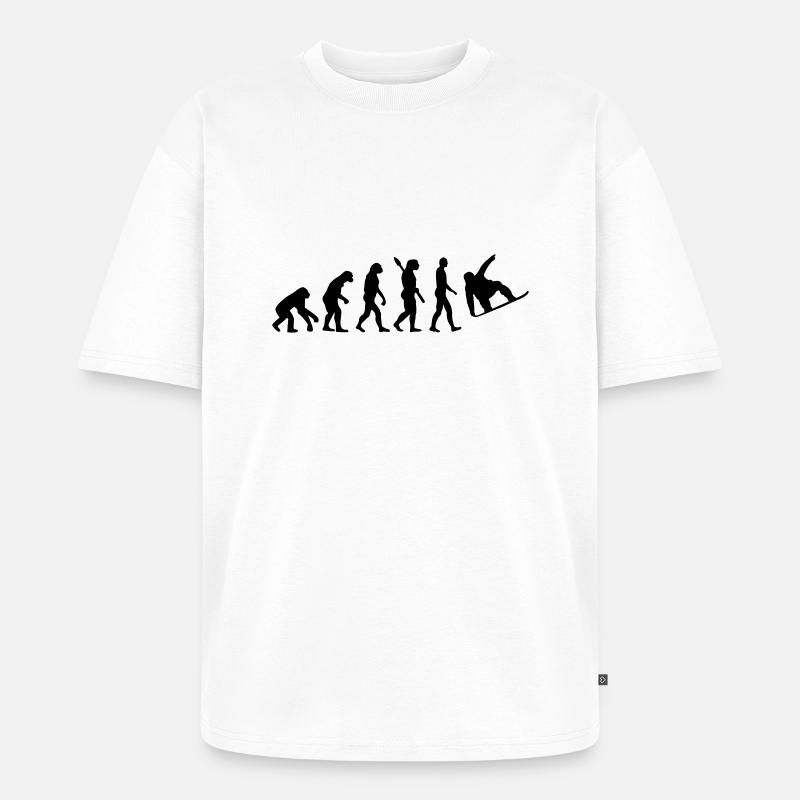 Evolution Snowboard - Unisex Premium Oversized Bio T-Shirt - Weiß