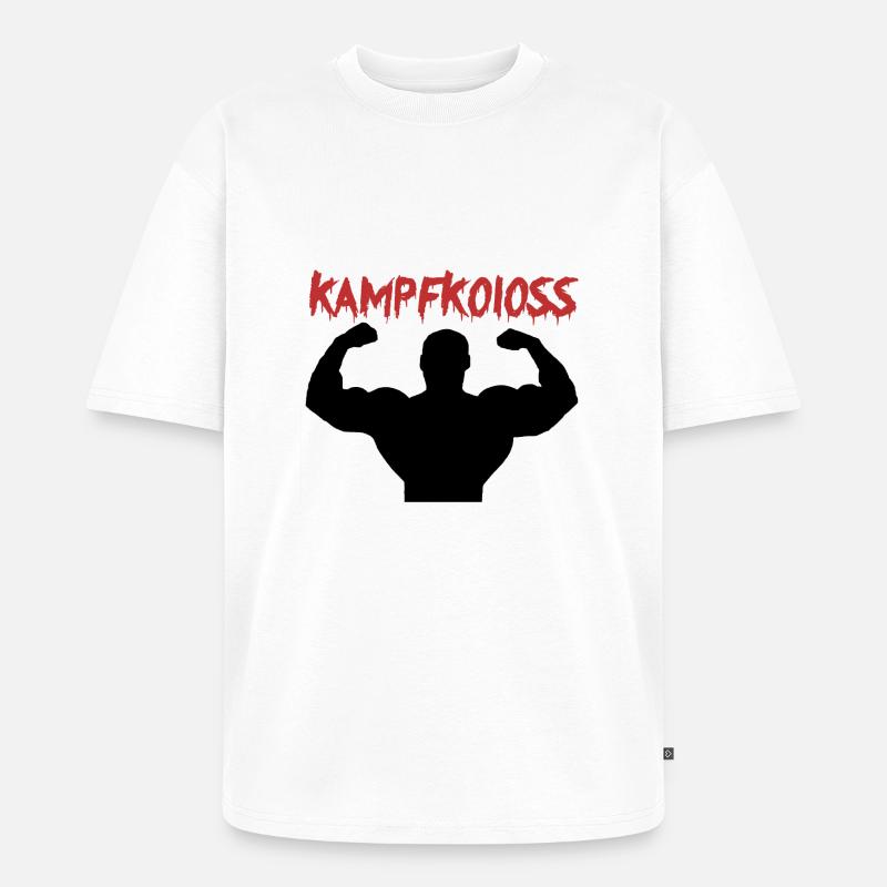 Kampfkoloss Training Motivaton Geschenk - Unisex Premium Oversized Bio T-Shirt - Weiß