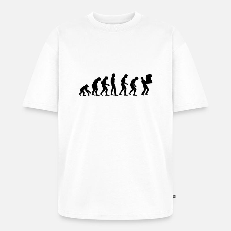 paketzusteller_evolution - Unisex Premium Oversized Bio T-Shirt - Weiß