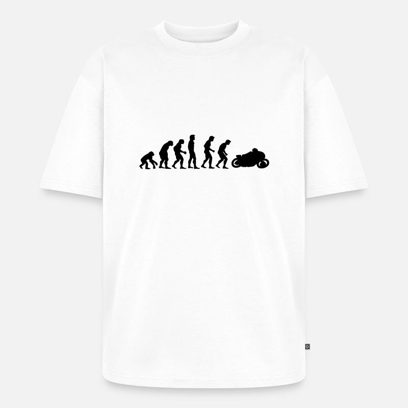 motorcycle evolution - T-shirt Premium bio oversize Unisexe - blanc