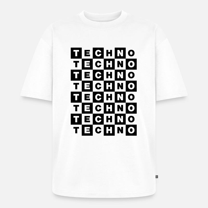TECHNO - Unisex Premium Oversized Bio T-Shirt - Weiß