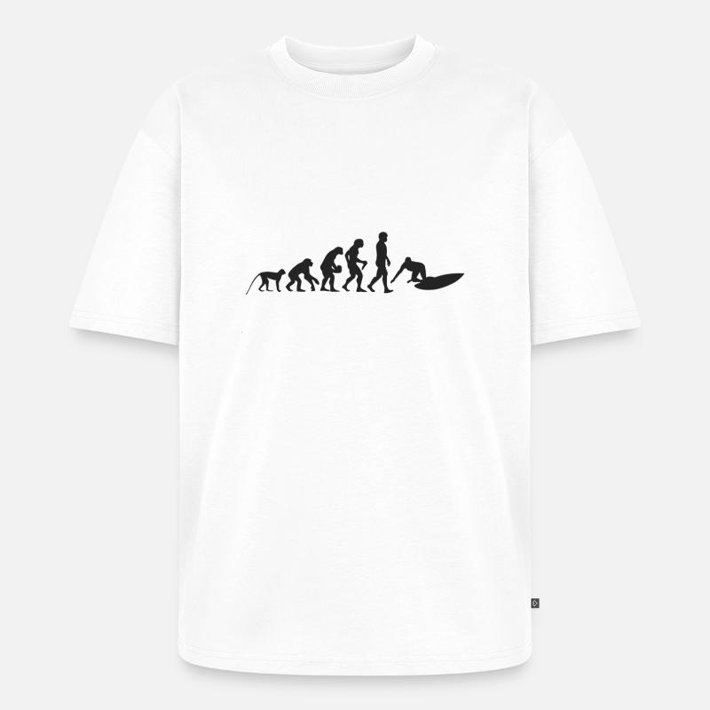 Evolution de surf - T-shirt Premium bio oversize Unisexe - blanc