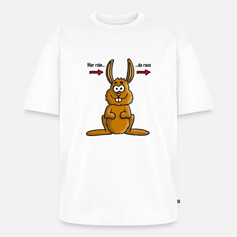 hase_02_e - Unisex Premium Oversized Bio T-Shirt - Weiß