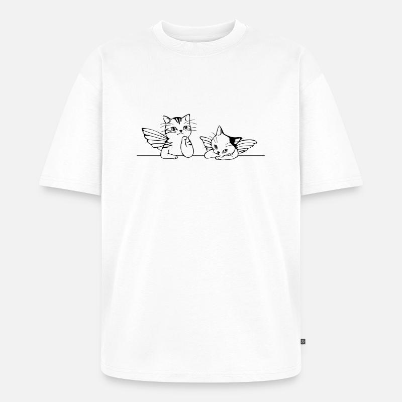Engelkatzen Geschenkidee - Unisex Premium Oversized Bio T-Shirt - Weiß