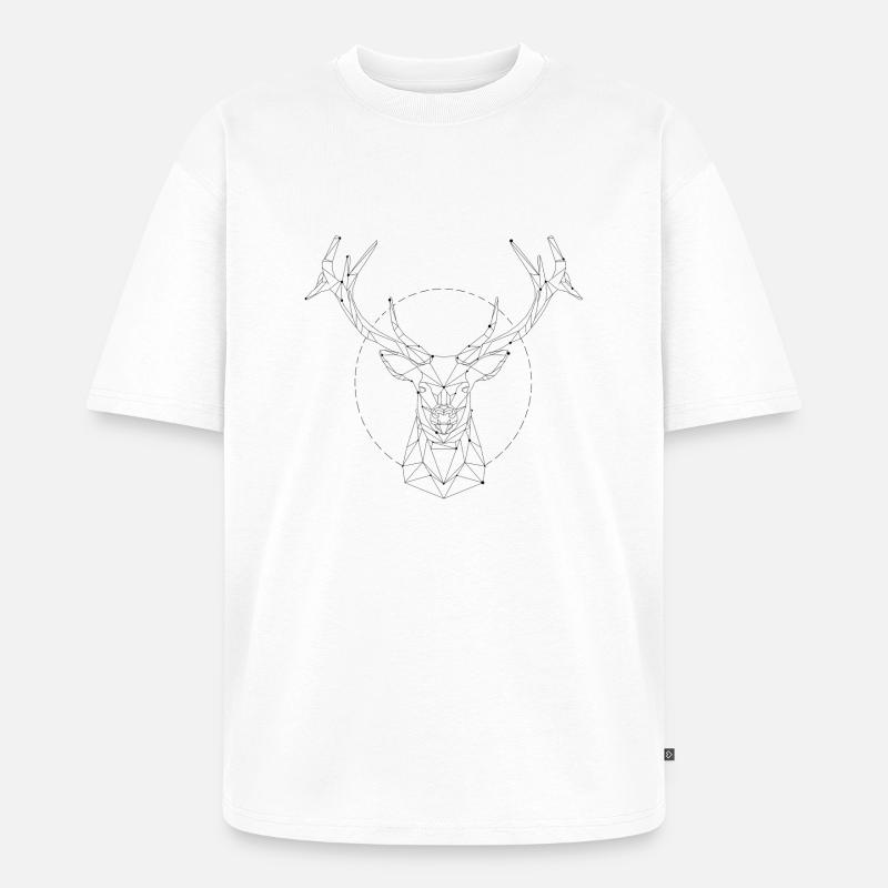 constellation Hirsch - T-shirt Premium bio oversize Unisexe - blanc