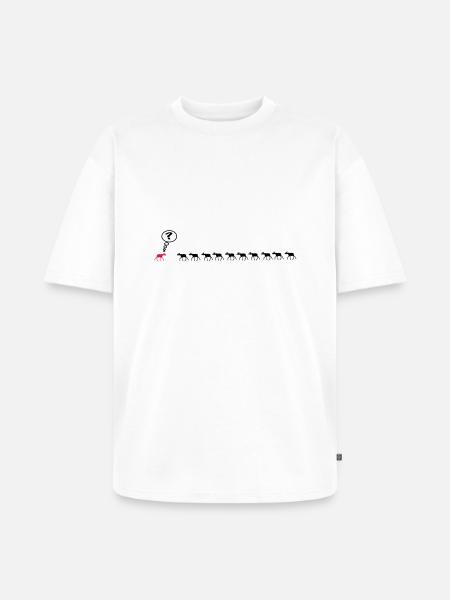 Moose 10 +1 =? confused Elk - Unisex Premium Oversized Organic T-Shirt - white