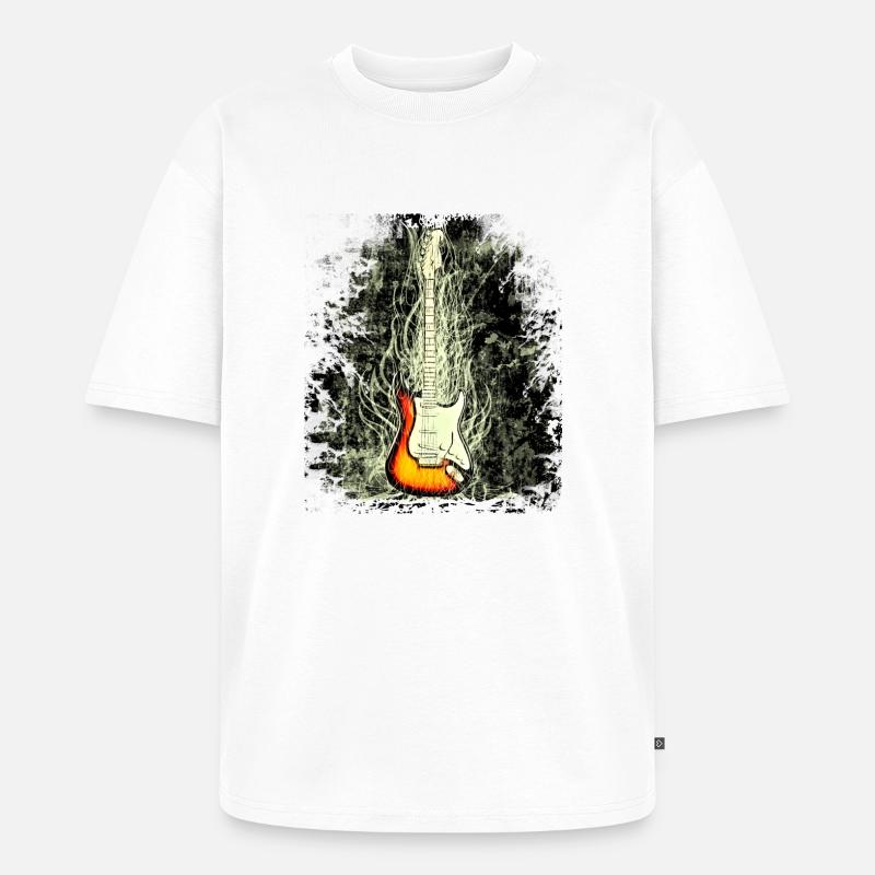 guitar - Unisex Premium Oversized Bio T-Shirt - Weiß