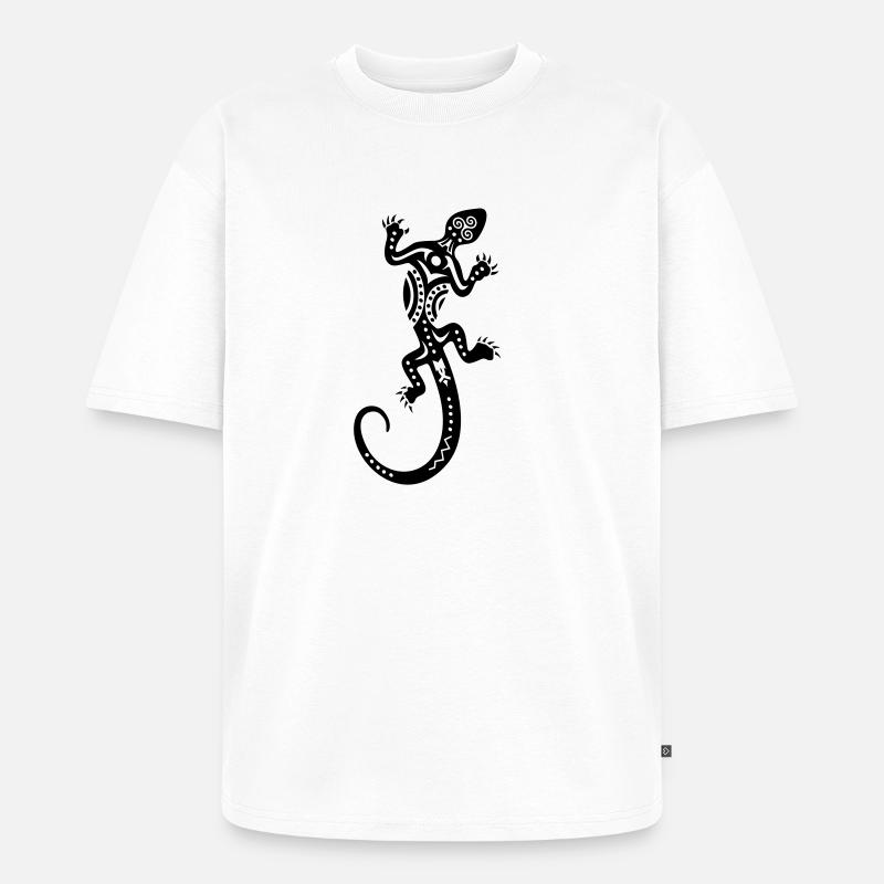 Eidechse - Unisex Premium Oversized Bio T-Shirt - Weiß