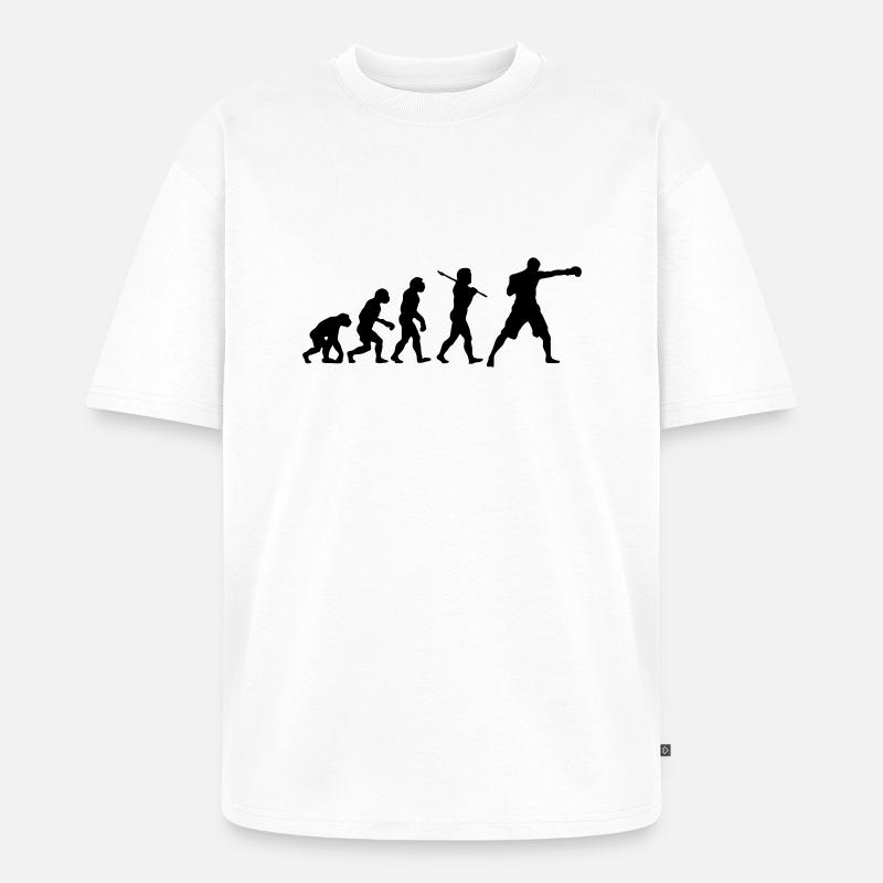 Boxing Evolution - Unisex Premium Oversized Organic T-Shirt - white