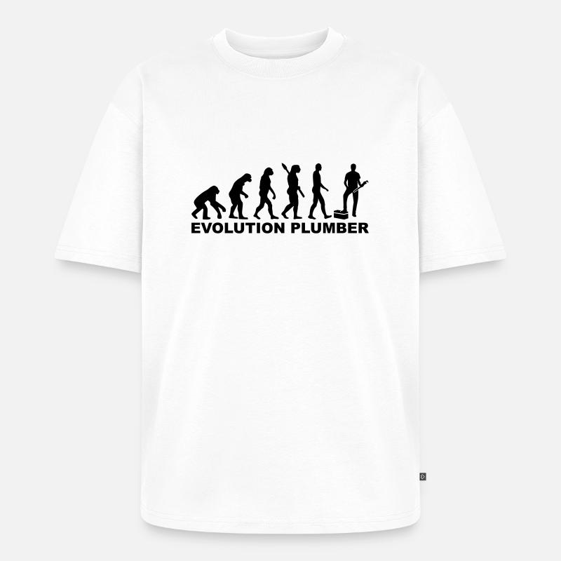 Evolution Plumber - T-shirt Premium bio oversize Unisexe - blanc