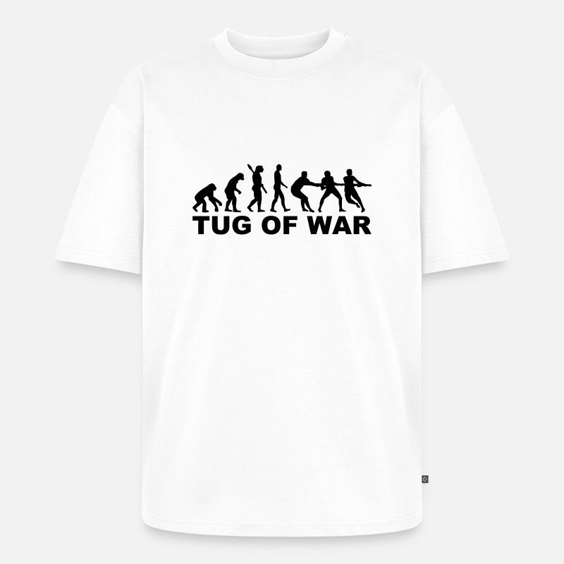 Evolution tug of war - T-shirt Premium bio oversize Unisexe - blanc