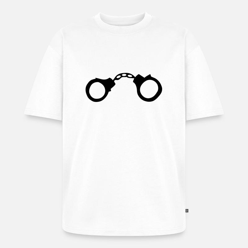Handschellen - Unisex Premium Oversized Bio T-Shirt - Weiß