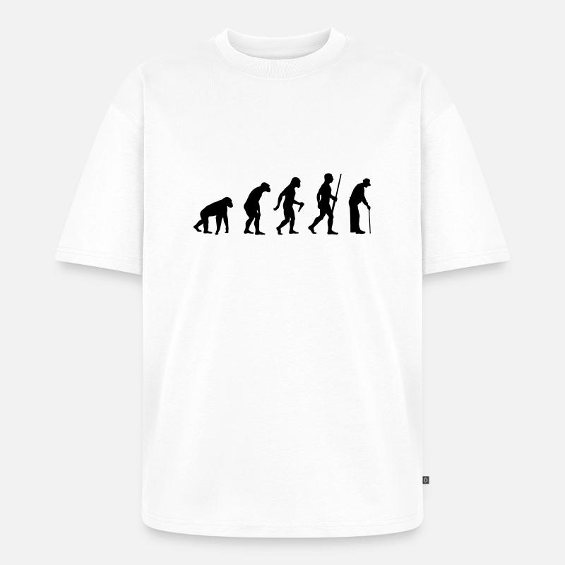 Evolution Of Grandpa - Unisex Premium Oversized Bio T-Shirt - Weiß