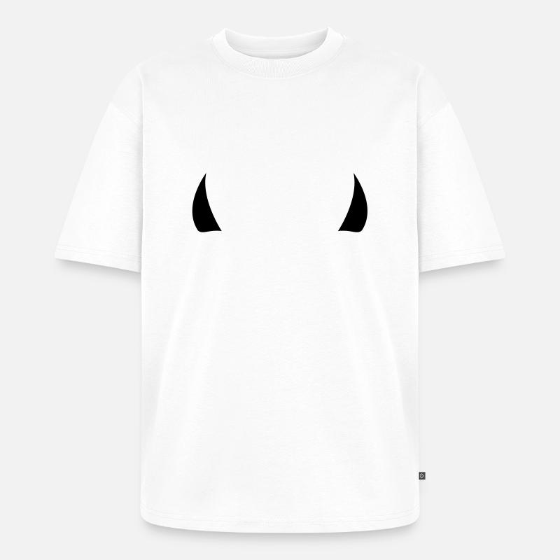 devil horns - Unisex Premium Oversized Organic T-Shirt - white