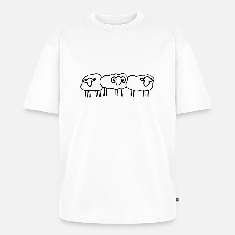 Schafe Schafherde - Unisex Premium Oversized Bio T-Shirt - Weiß