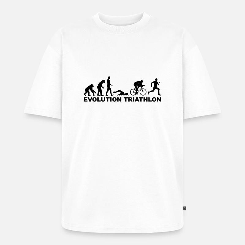 Evolution Triathlon - Unisex Premium Oversized Organic T-Shirt - white