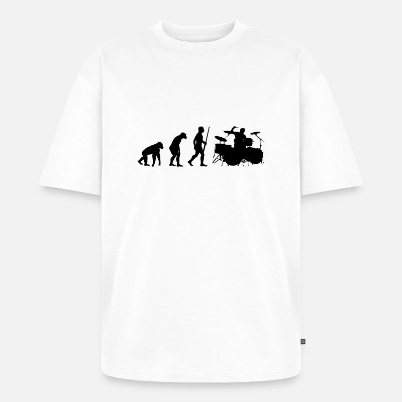Drummer Evolution - Unisex Premium Oversized Bio T-Shirt - Weiß