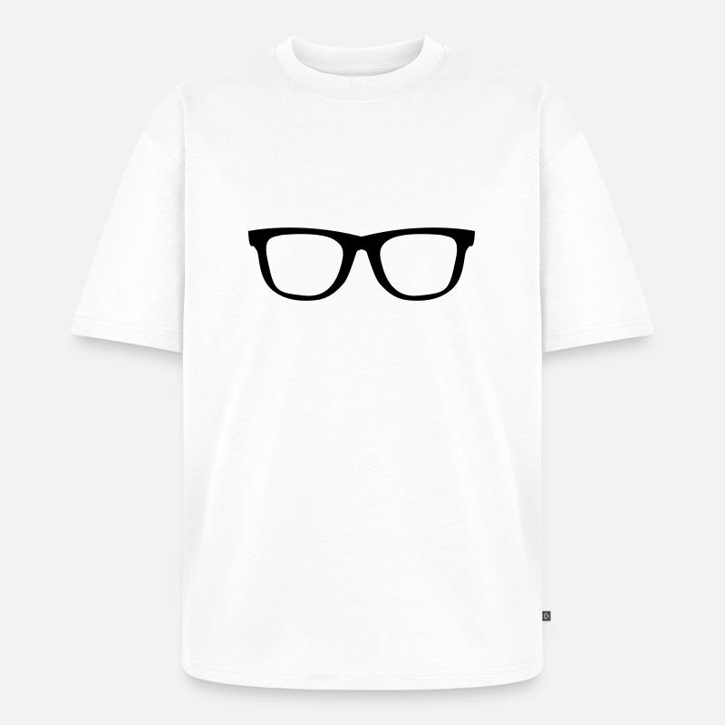 brille - Unisex Premium Oversized Bio T-Shirt - Weiß