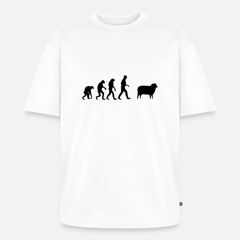 sheep evolution - Unisex Premium Oversized Organic T-Shirt - white