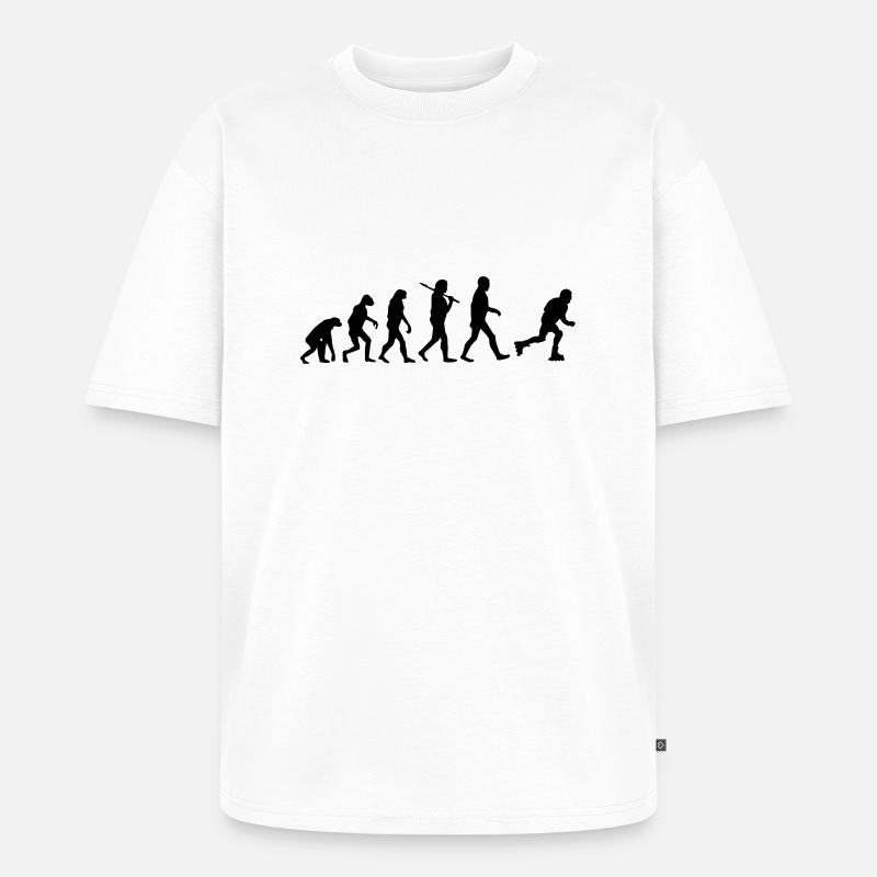 Evolution Rollschuhe - Unisex Premium Oversized Bio T-Shirt - Weiß