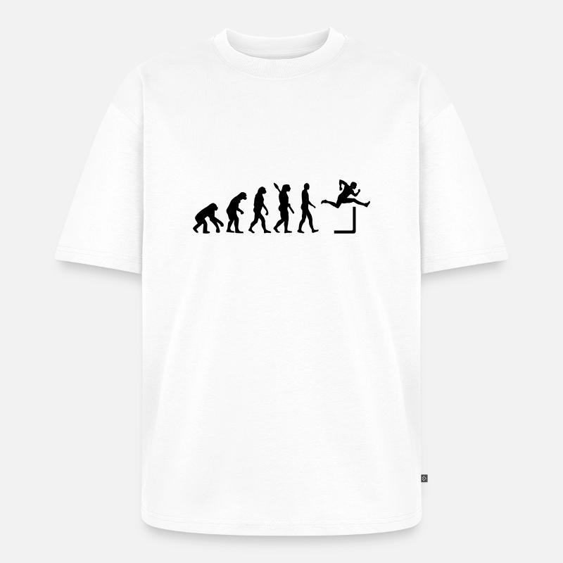 Évolution Course de haies - T-shirt Premium bio oversize Unisexe - blanc