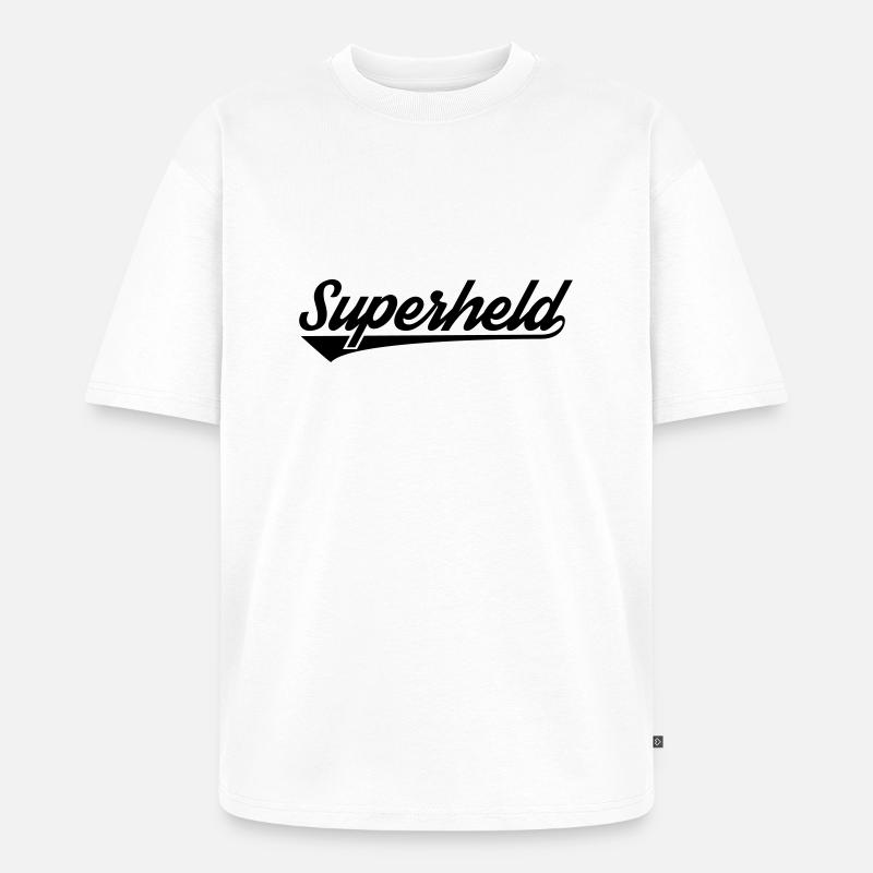 Superheld - Unisex Premium Oversized Bio T-Shirt - Weiß