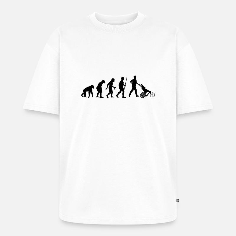 Papa Evolution - T-shirt Premium bio oversize Unisexe - blanc