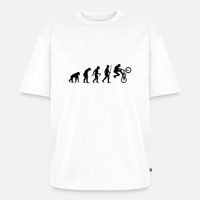 BMX Biker Evolution - Unisex Premium Oversized Bio T-Shirt - Weiß