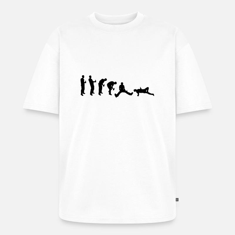 Drunk evolution - Unisex Premium Oversized Organic T-Shirt - white