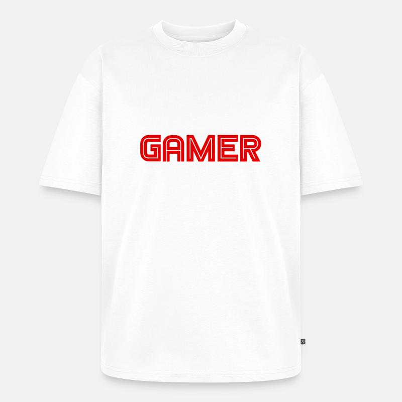 Gamer - Games - PC - Computerspiele - Unisex Premium Oversized Bio T-Shirt - Weiß
