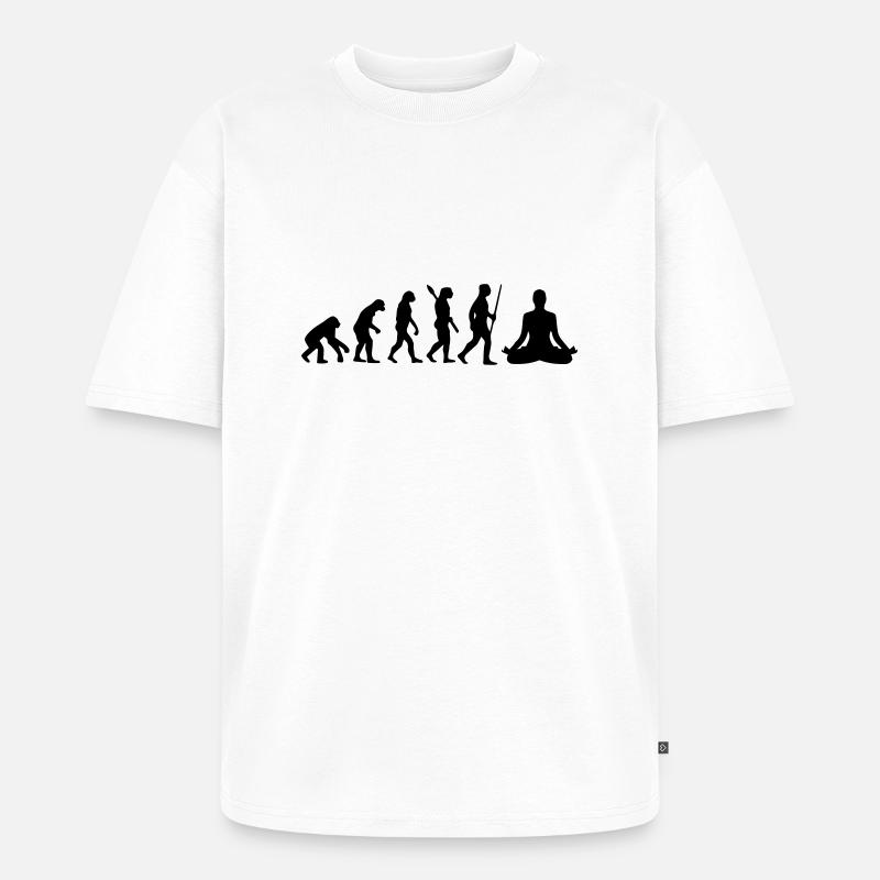 MEDITATION EVOLUTION! - Unisex Premium Oversized Bio T-Shirt - Weiß