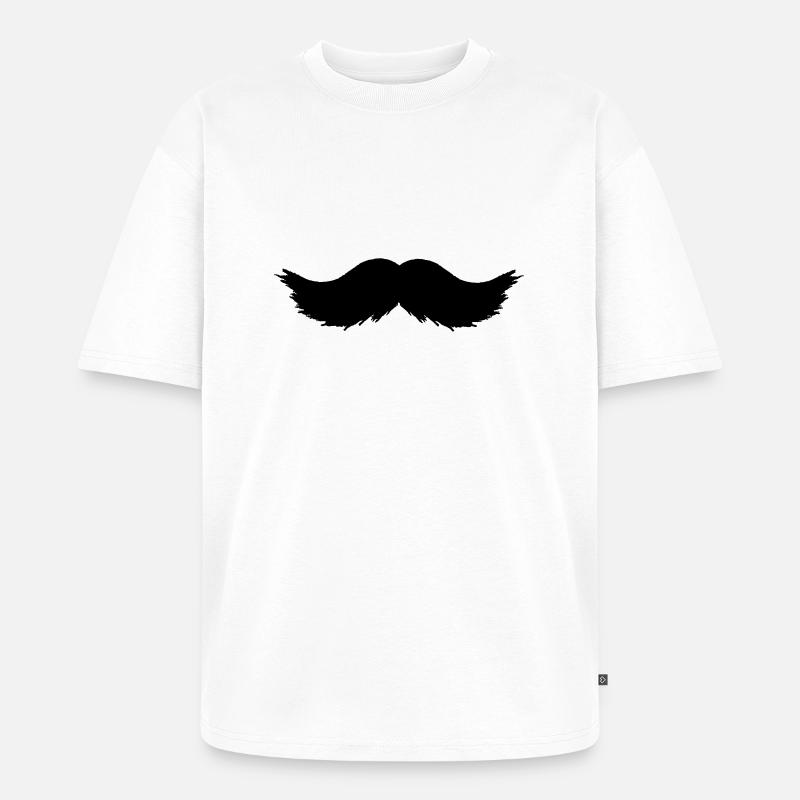 Schnurrbart - Unisex Premium Oversized Bio T-Shirt - Weiß