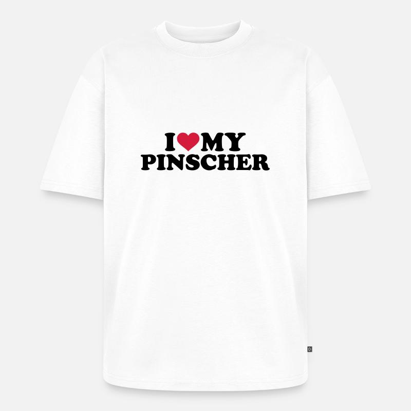 Pinscher - Unisex Premium Oversized Bio T-Shirt - Weiß