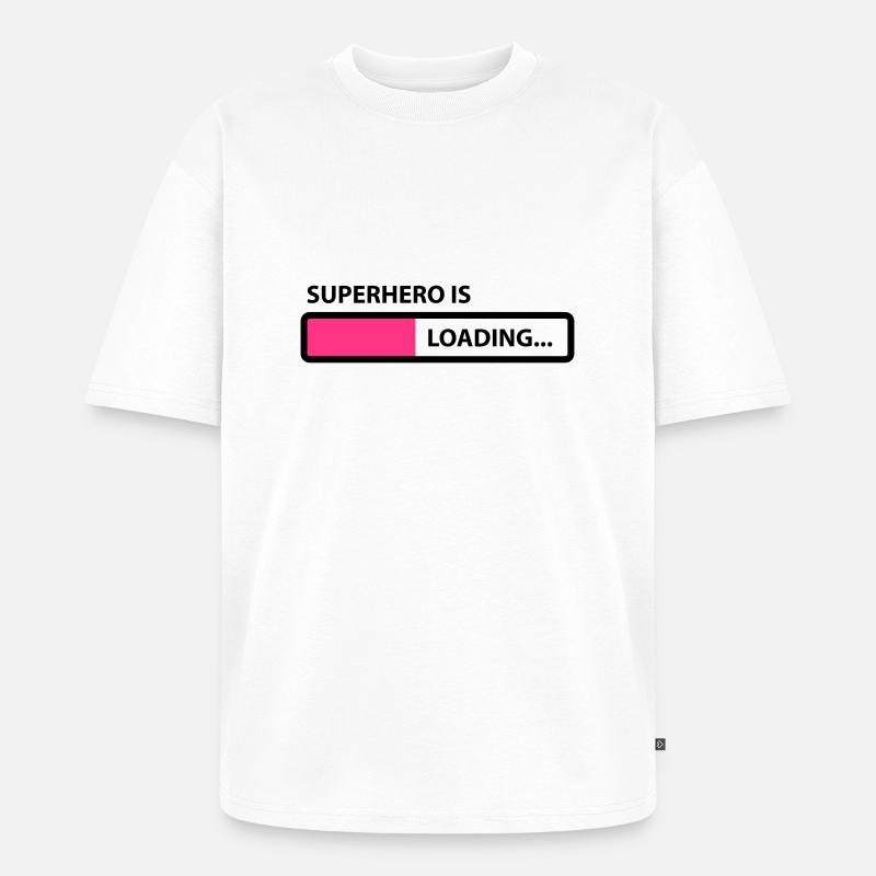 superhero is loading - Unisex Premium Oversized Bio T-Shirt - Weiß